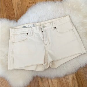 Madewell Off White Denim Shorts
